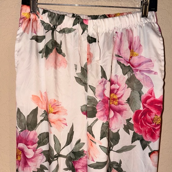 Victoria's Secret Floral Satin Pajama Pants - Pink and Green - Picture 2 of 8